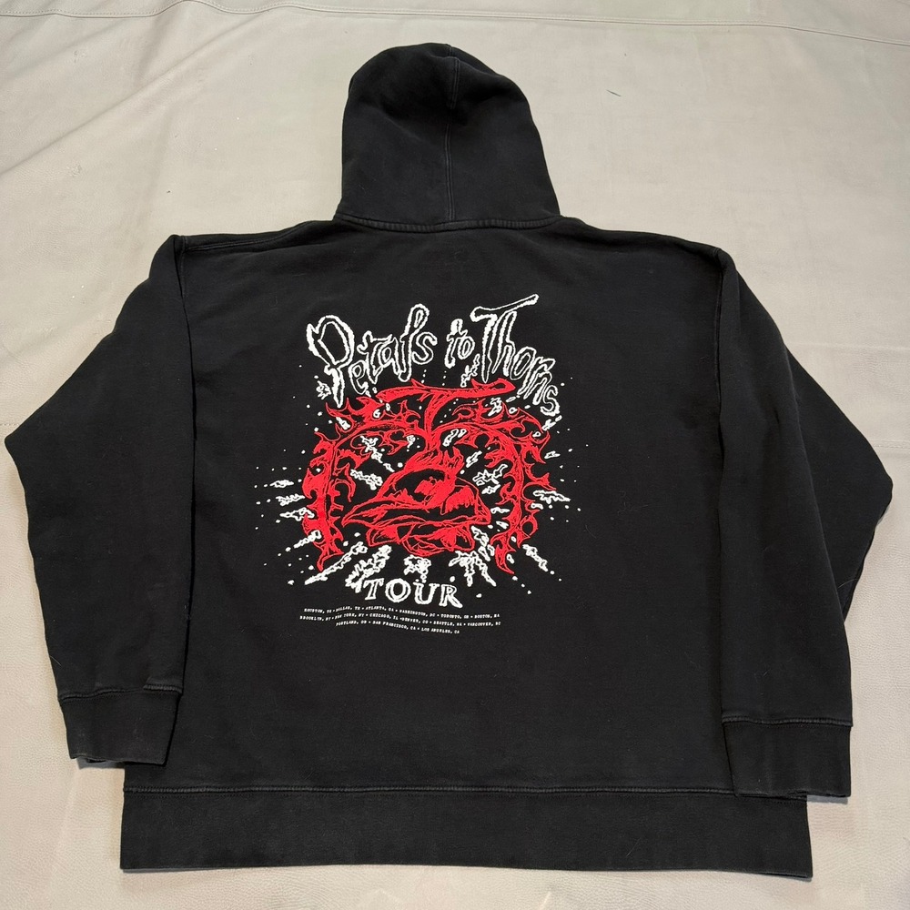 D4vd Petal to Thorn Tour Hoodie Men XL Black Concert Merch Sweatshirt Skate-7613